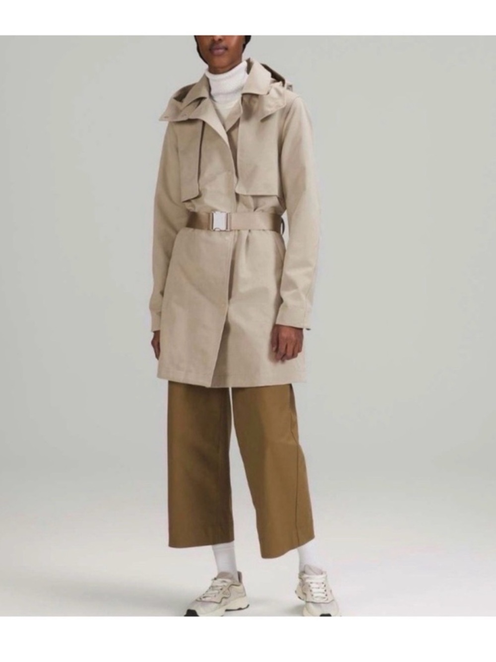 Lululemon Always There Trench Coat Size 8 - Raw Linen Raincoat